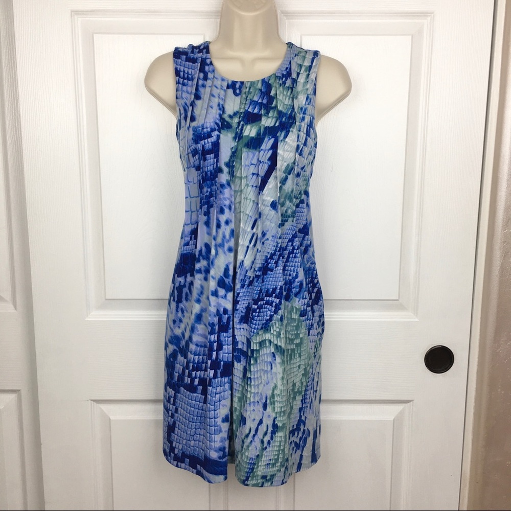 Calvin Klein Snake Print Pleated Dress